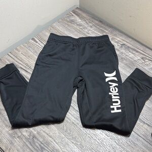 Hurley Kids Size Medium  Black Tapered Sweatpants with Logo
